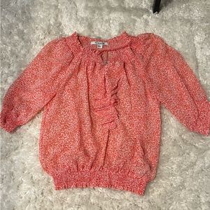 Forever 21 Pink and white blouse Small